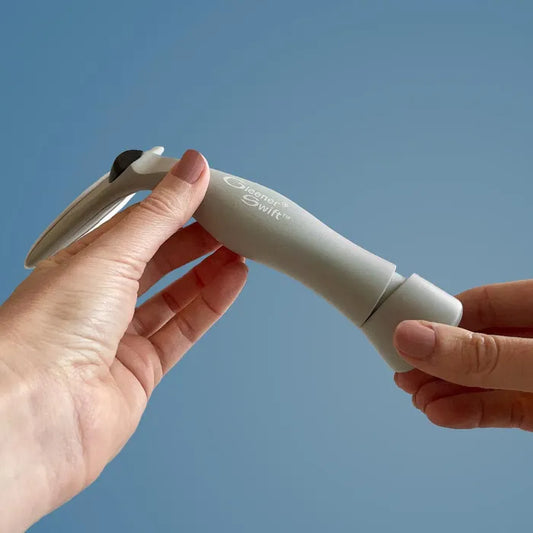 Gleener Swift met handig opbergruimte in het handvat voor een opzetstuk.