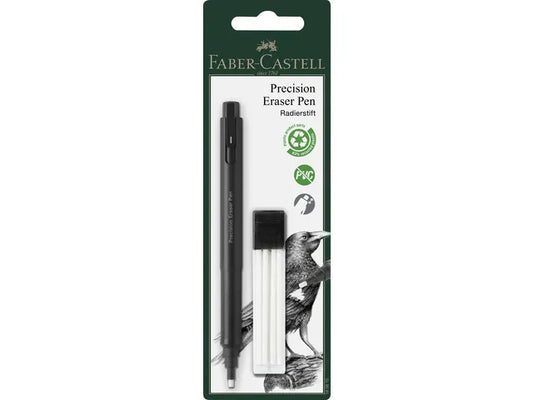 Verpakking van precisie Gumpen met navullingen in koker van Faber-Castell