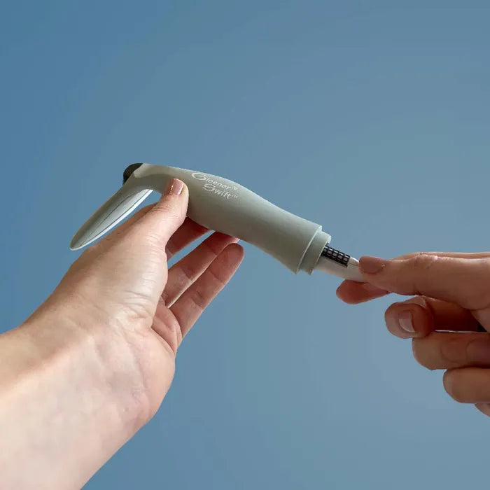 Gleener Swift met opgeborgen grof opzetstuk in handvat.
