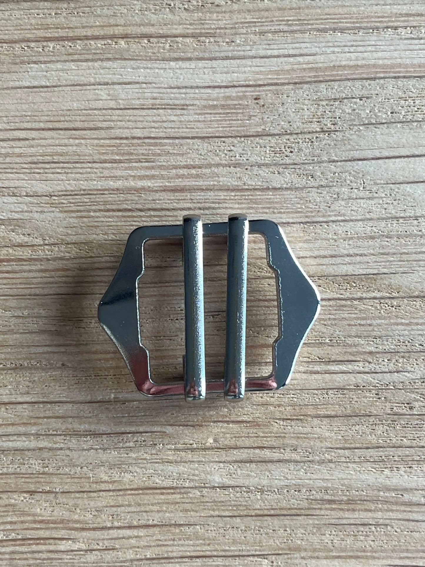 dubbele gespsluiting voor broek zilver voorkant